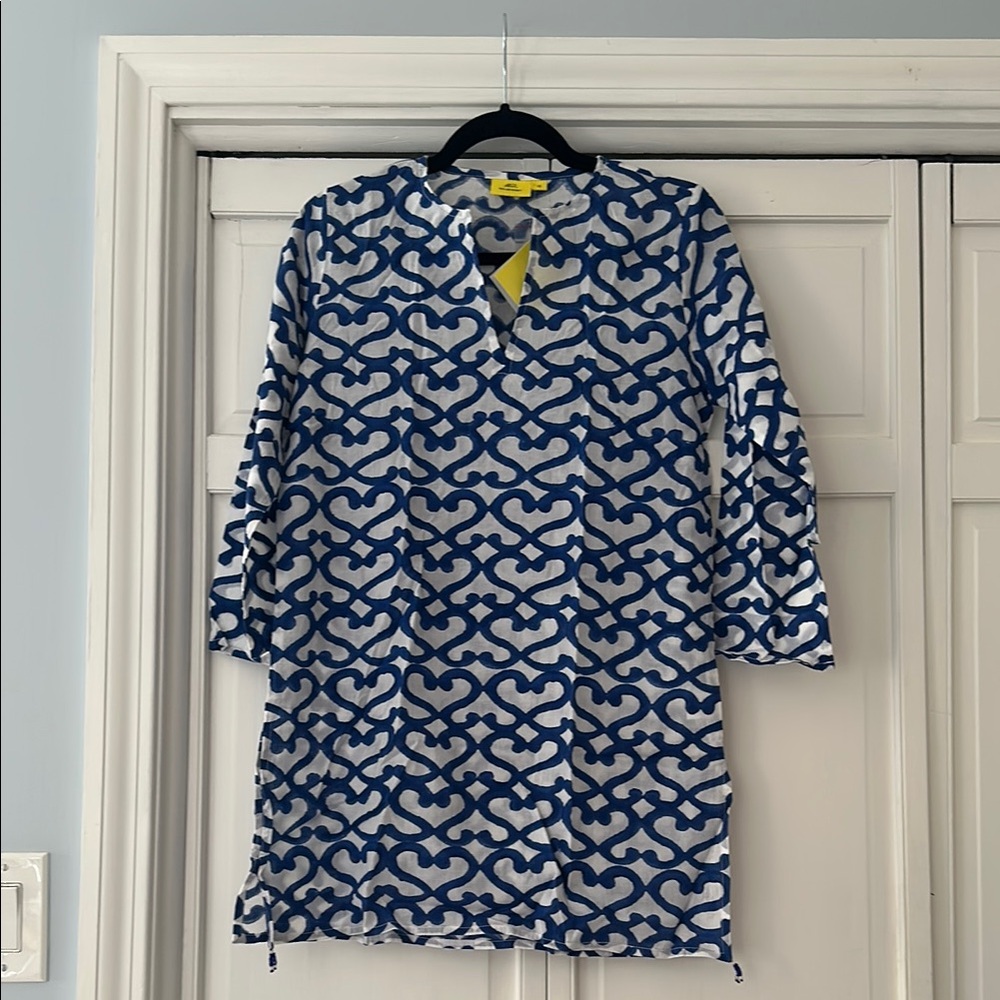 Roller Rabbit Blue and White Swirl Tunic/Coverup